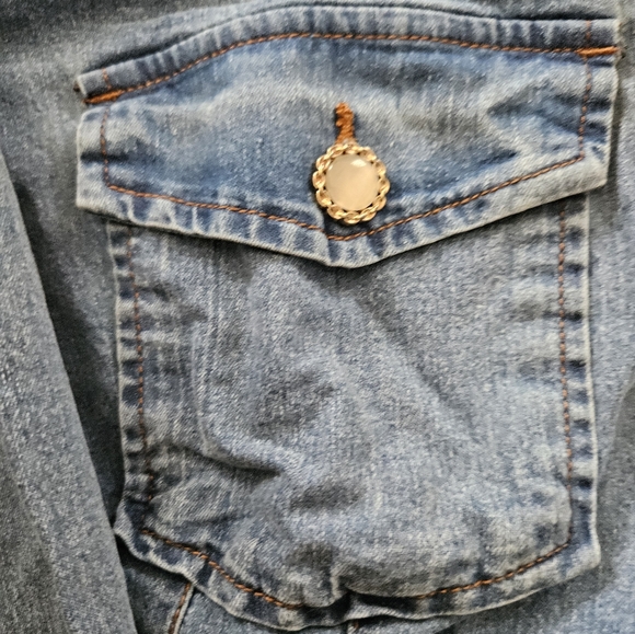 NWT - Vintage Style Lightweight Lt Jean Denim Button Down Jacket/Blouse - 2XL - Picture 9 of 12
